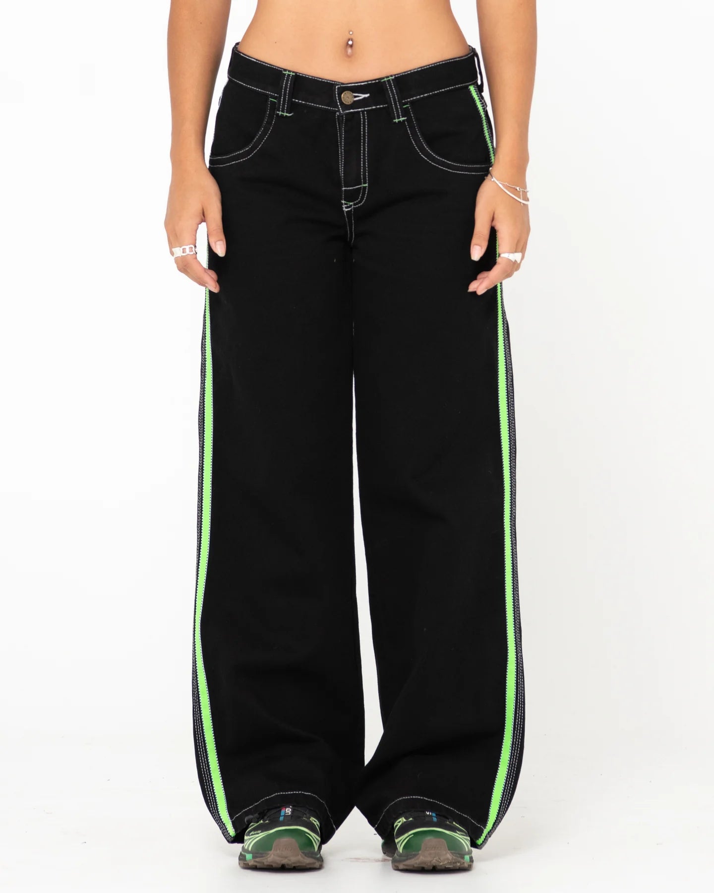 Rusty Flip Mommy Low Rise Wide Leg Denim Pant - BKN - Star Surf + Skate