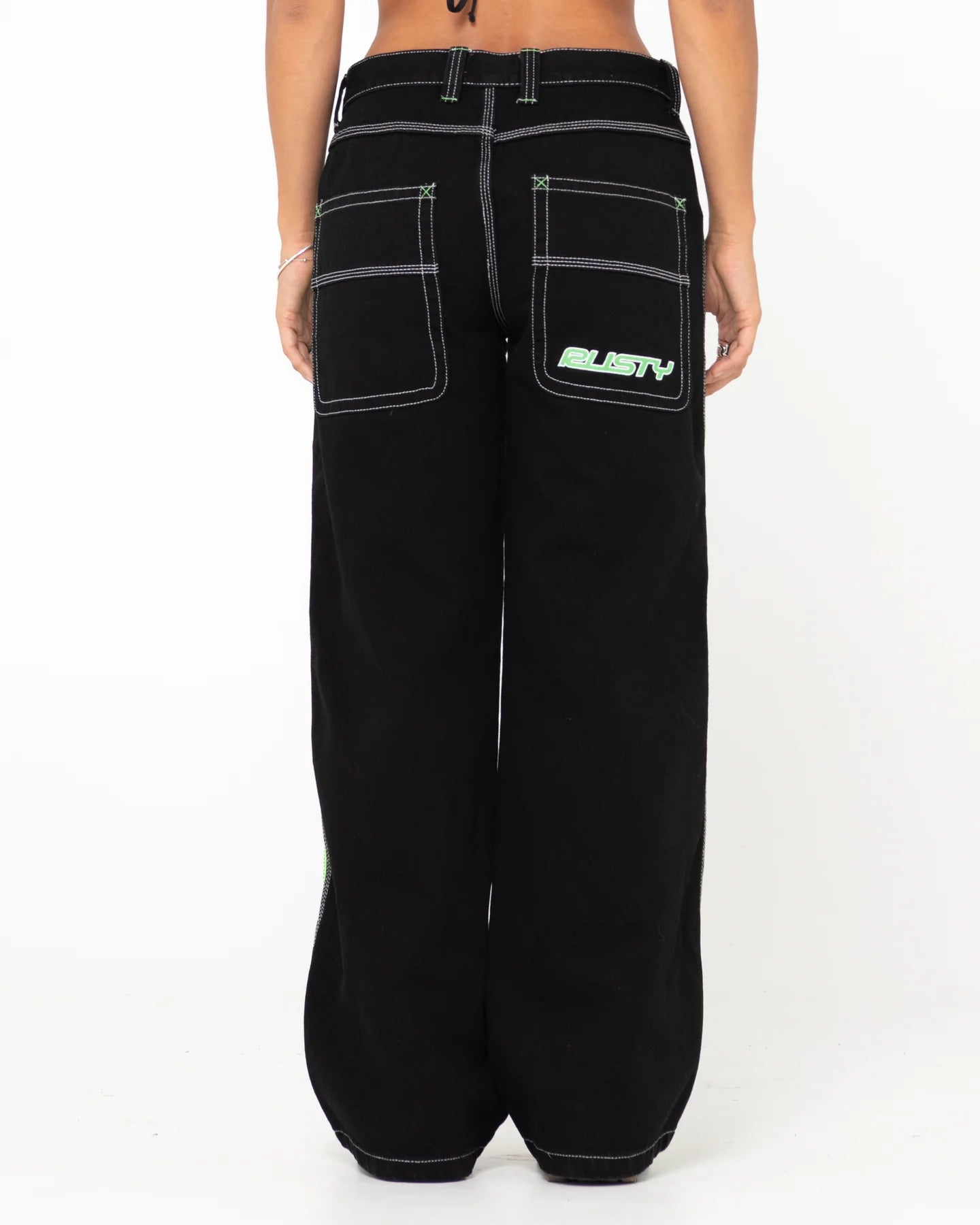 Rusty Flip Mommy Low Rise Wide Leg Denim Pant - BKN - Star Surf + Skate