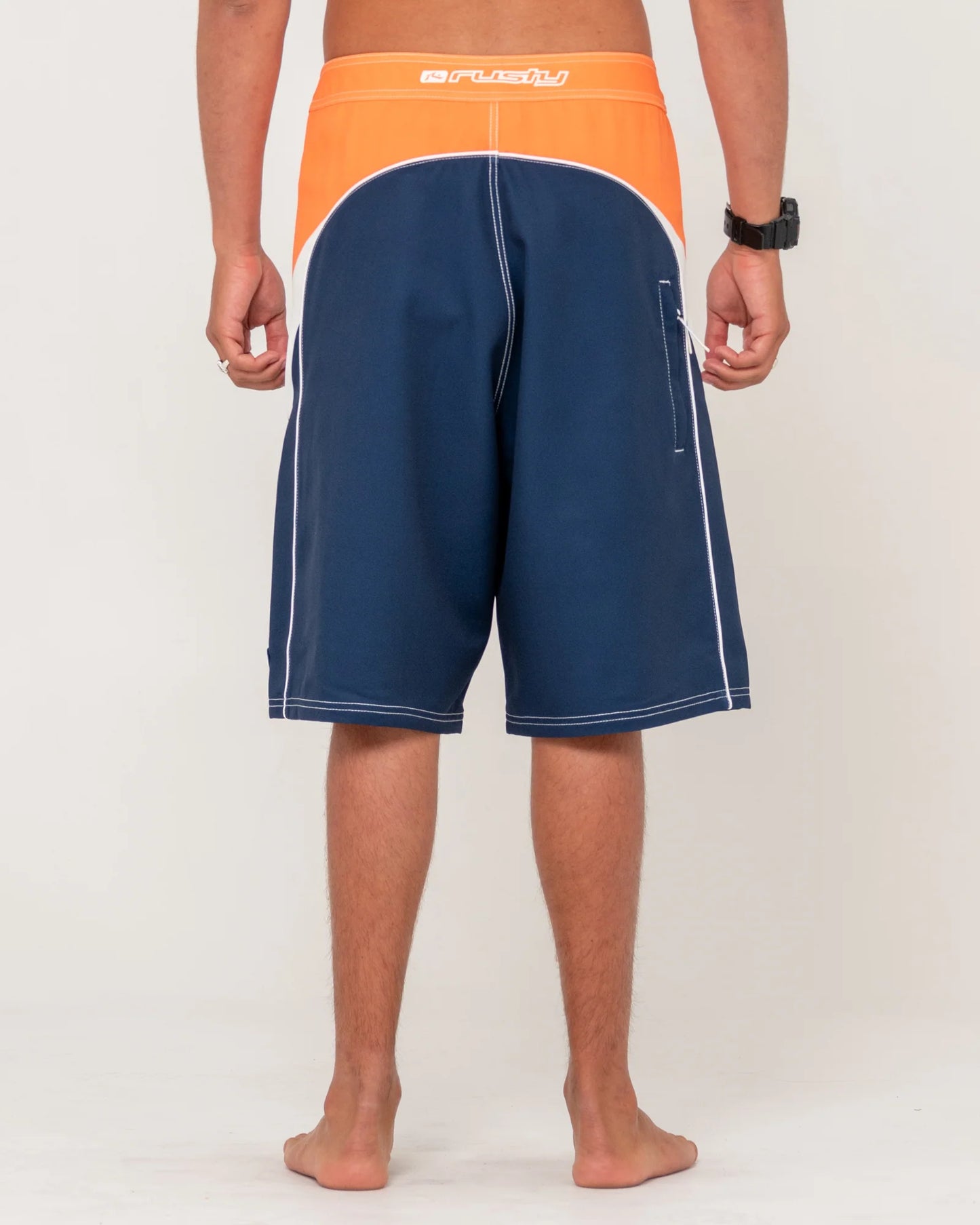 Rusty Straight Pipe Fixed Waist Boardshort - Navy Blue - Star Surf + Skate
