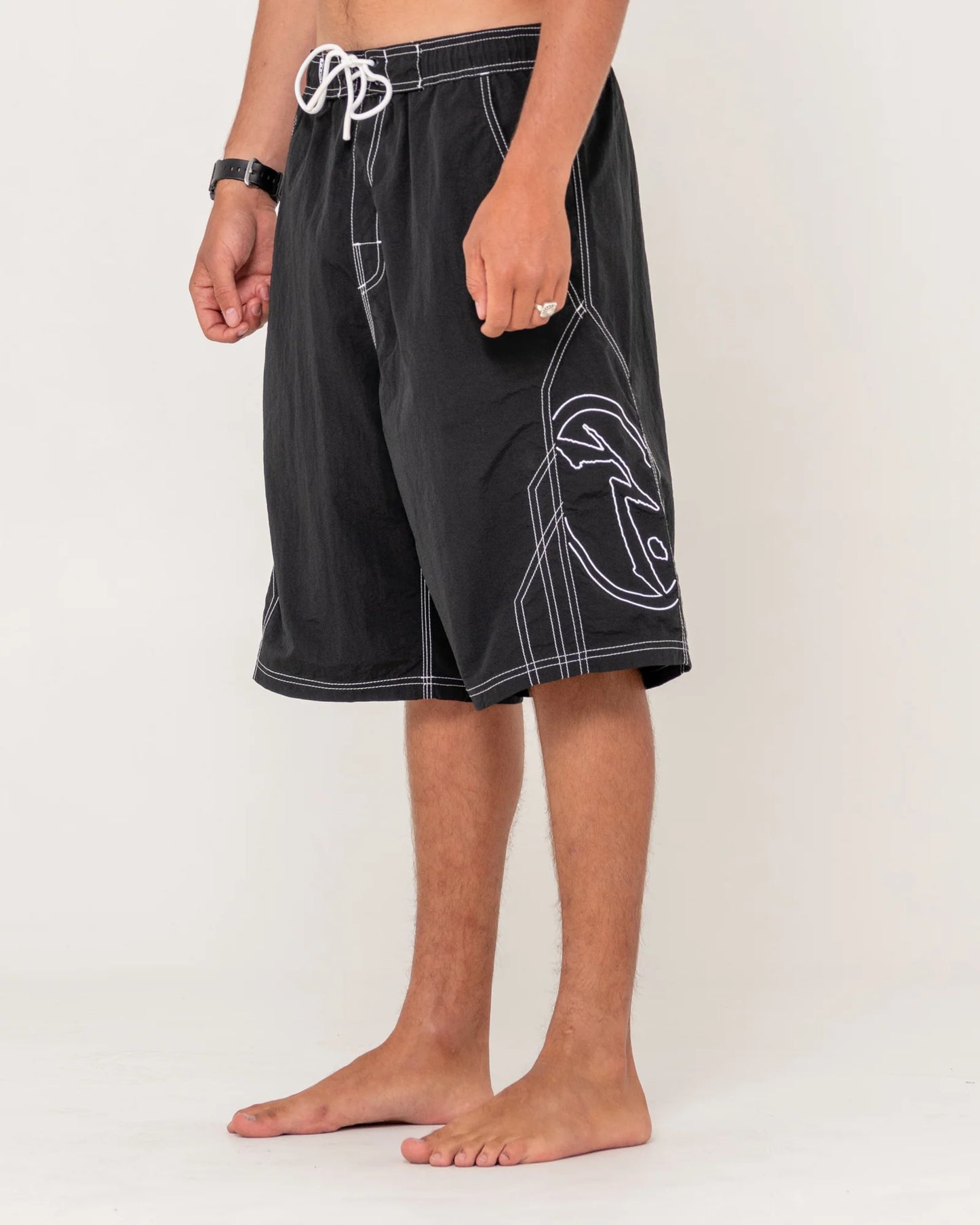 Rusty Tombstones Hybrid Waist Boardshort - Black - Star Surf + Skate