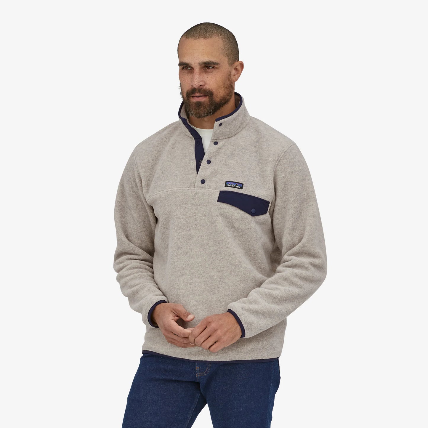 Patagonia Mens LW Synch Snap-T P/O - Oatmeal Heather - Star Surf + Skate