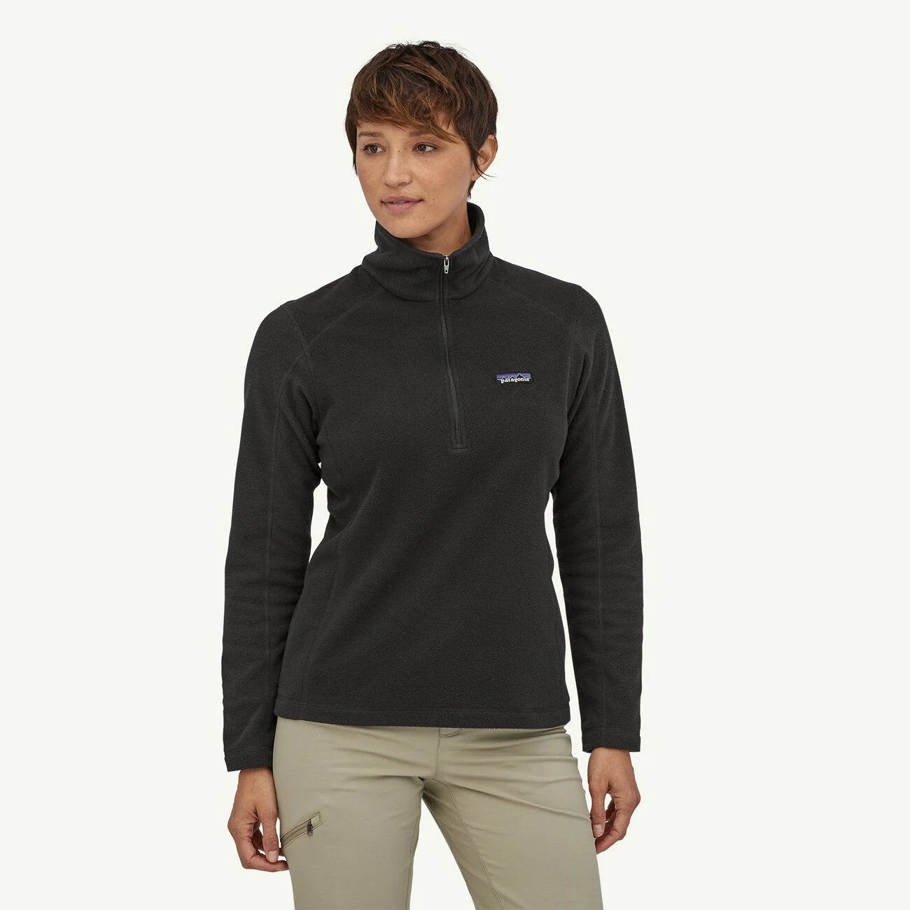 Patagonia Womens Micro D 1/4 Zip - Black - Star Surf + Skate
