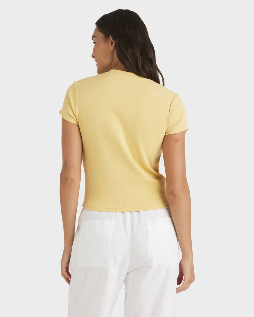 Roxy Oasis Baby Rib Tee - Butter - Star Surf + Skate