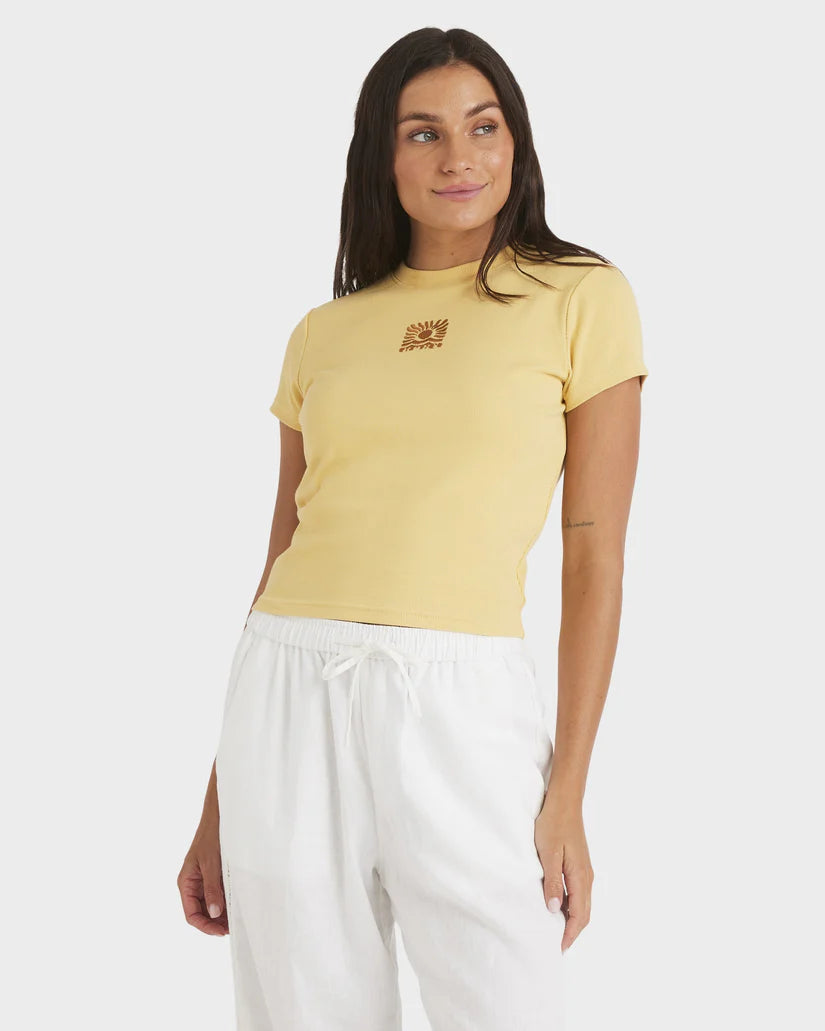 Roxy Oasis Baby Rib Tee - Butter - Star Surf + Skate