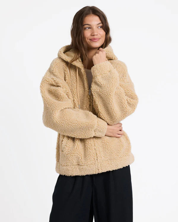 Roxy City Track Zip Polar Fleece - Wheat - Star Surf + Skate