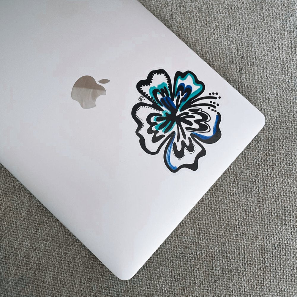 Sophie Fletcher Design Hibiscus Stickers - Blue - Star Surf + Skate