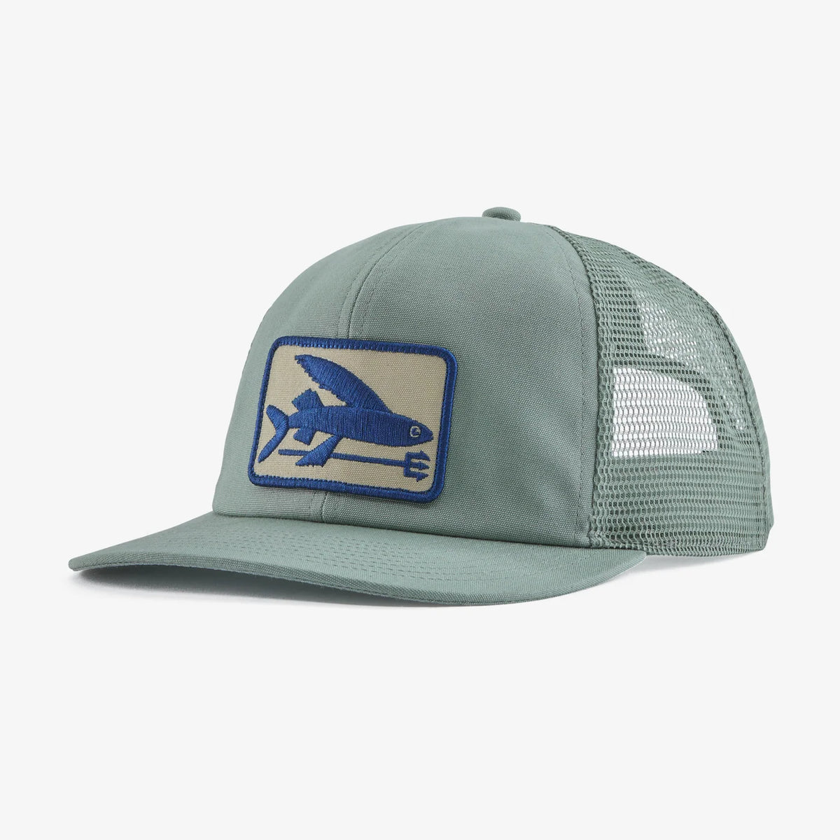 Patagonia Flying Fish Relaxed Trucker Hat - Cover agreen