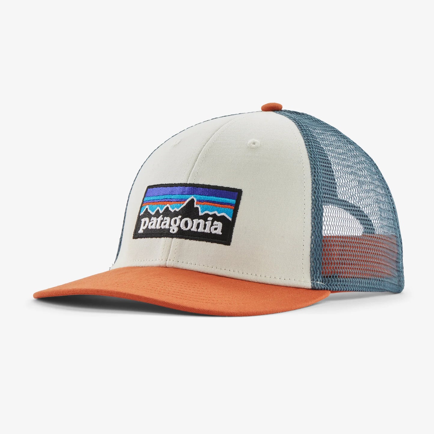 Patagonia P-6 Logo Lopro Trucker Hat - White W/Redtail Rust - Star Surf + Skate