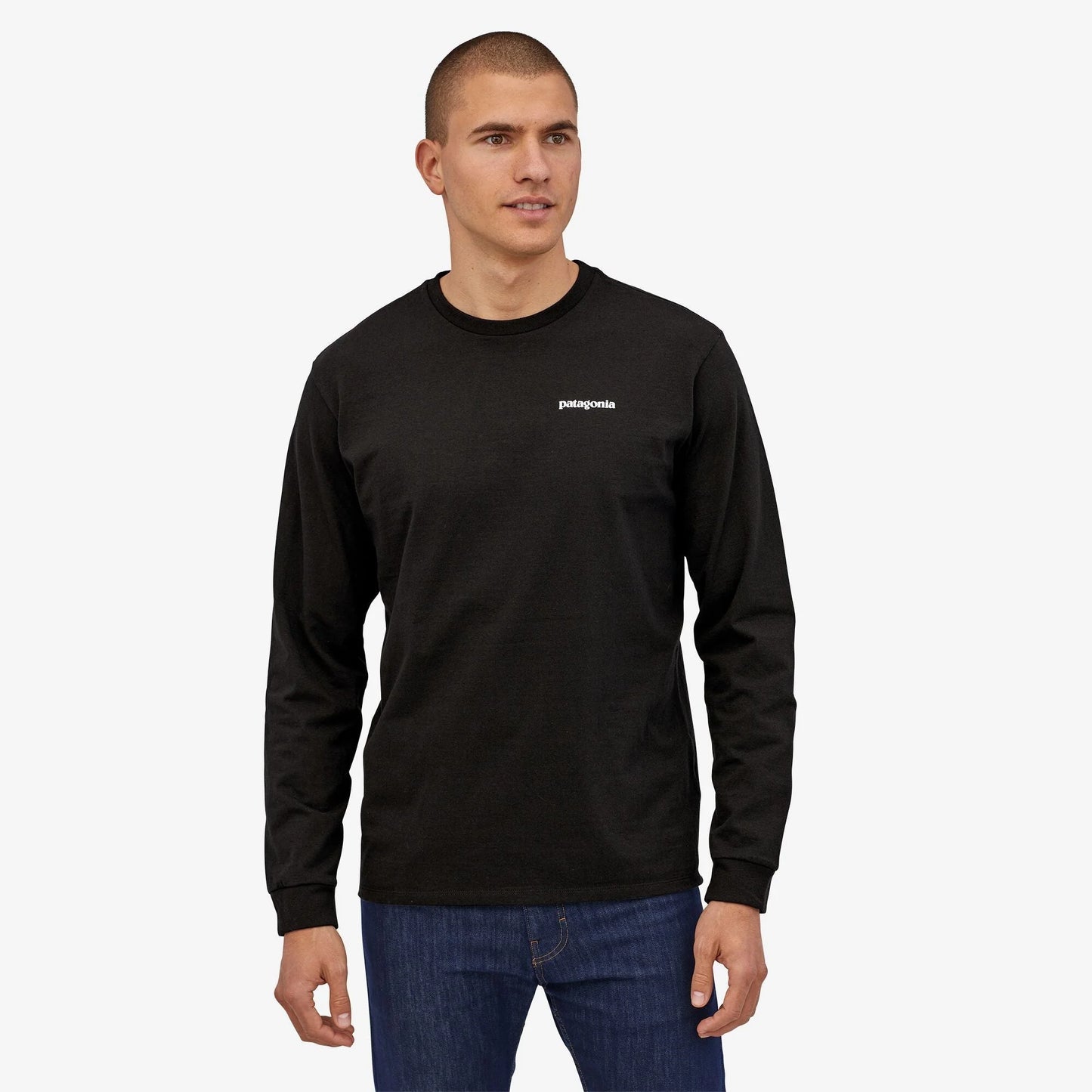 Patagonia L/S P-6 Logo Responsibili Tee - Black - Star Surf + Skate