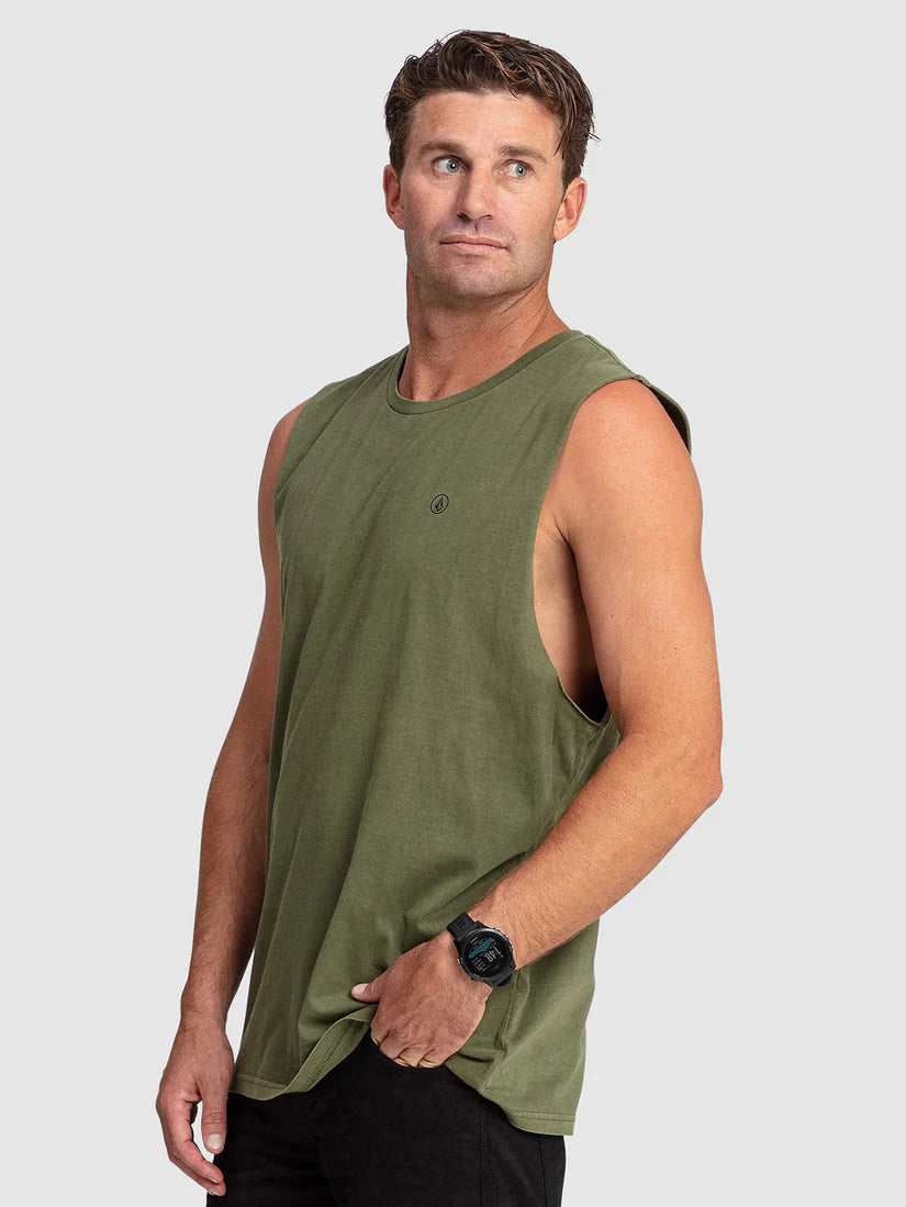 Volcom Wash Muscle Tank Tee - Army Combo - Star Surf + Skate