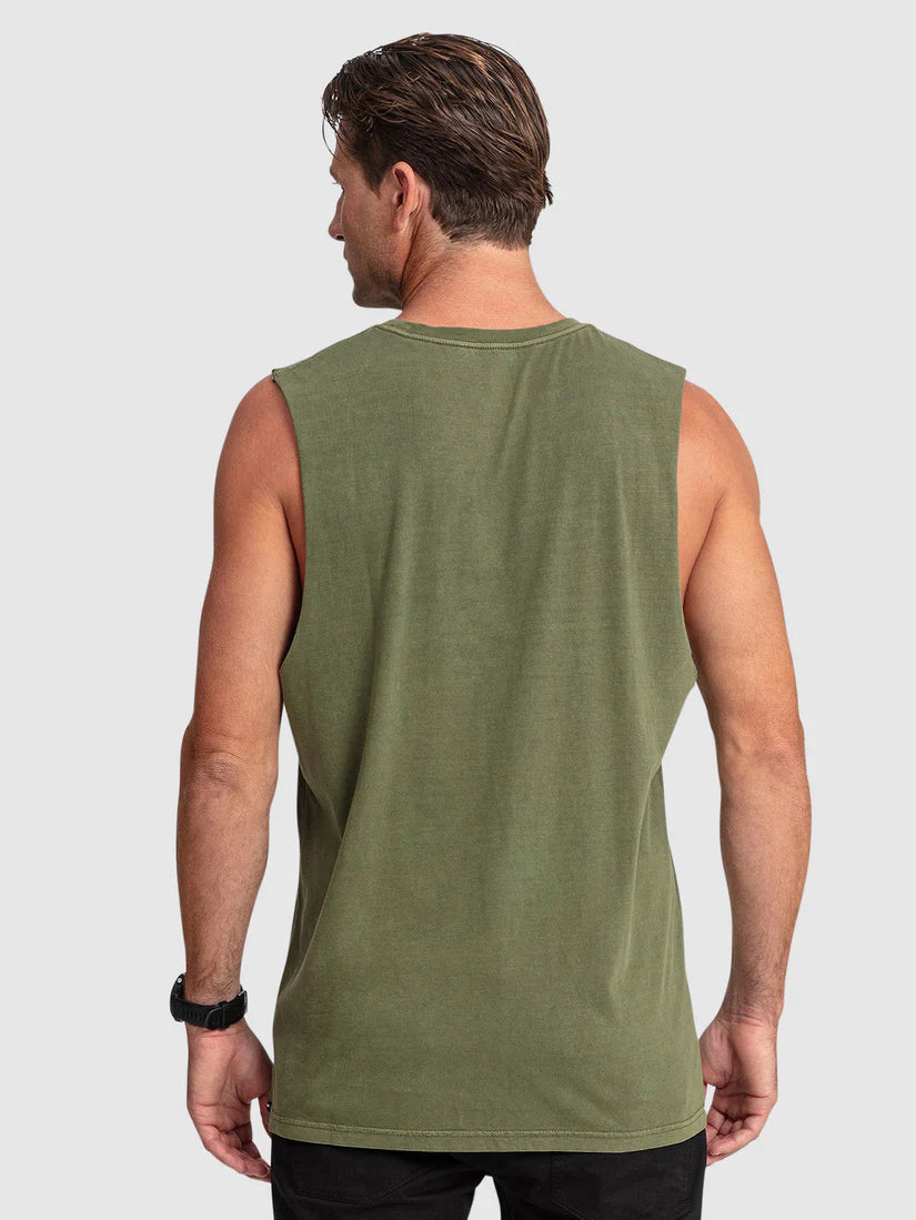 Volcom Wash Muscle Tank Tee - Army Combo - Star Surf + Skate