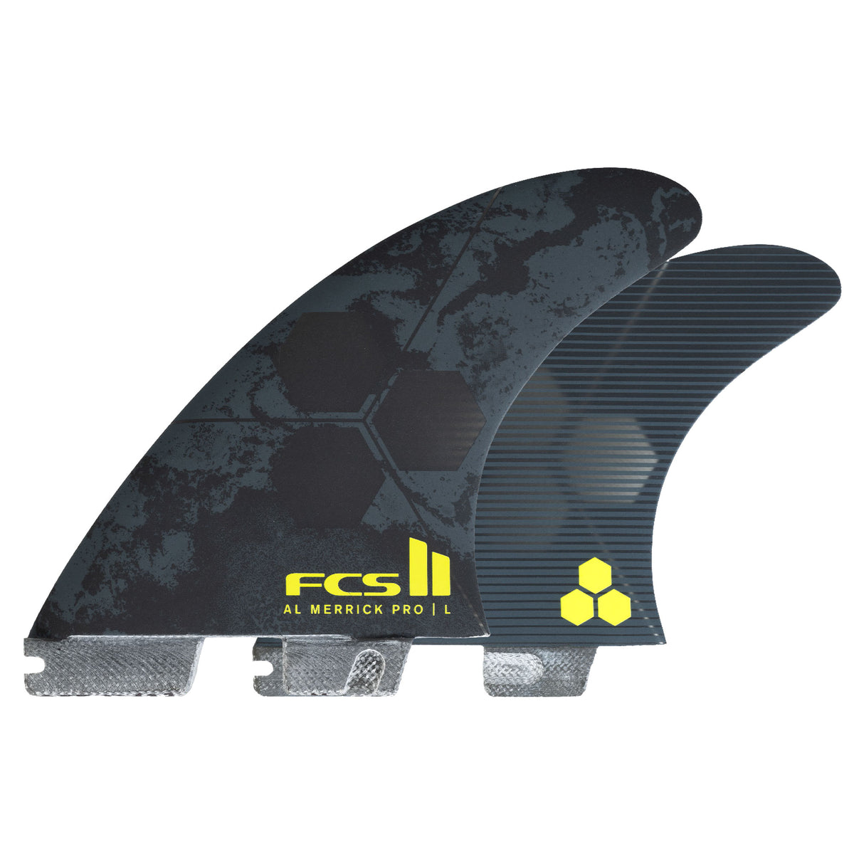 FCS II Al Merrick PG Tri Retail Fins - Black/Acid - Star Surf + Skate