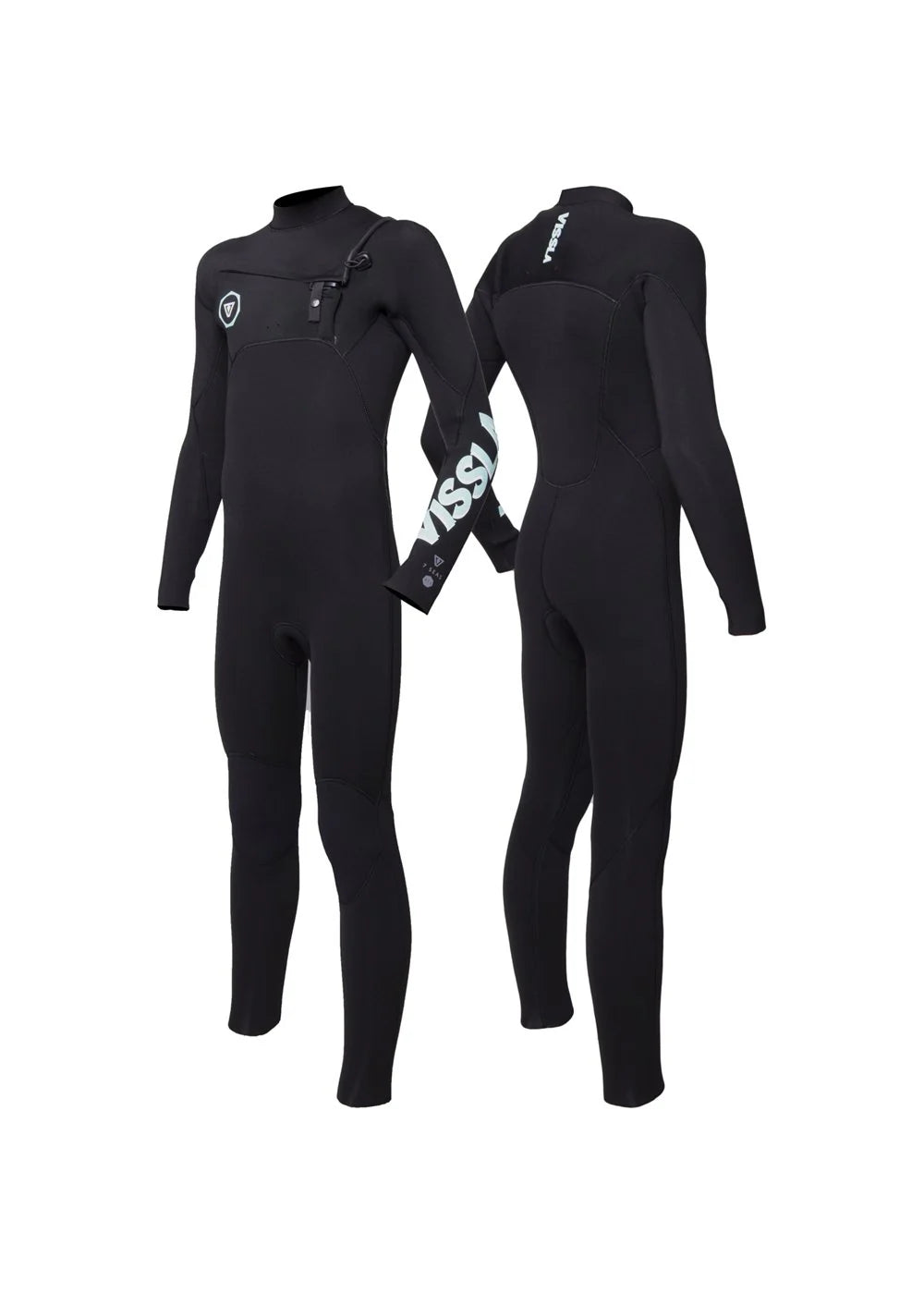 Vissla 7 Seas Boys 3/2mm Full Chest Zip - Black - Star Surf + Skate