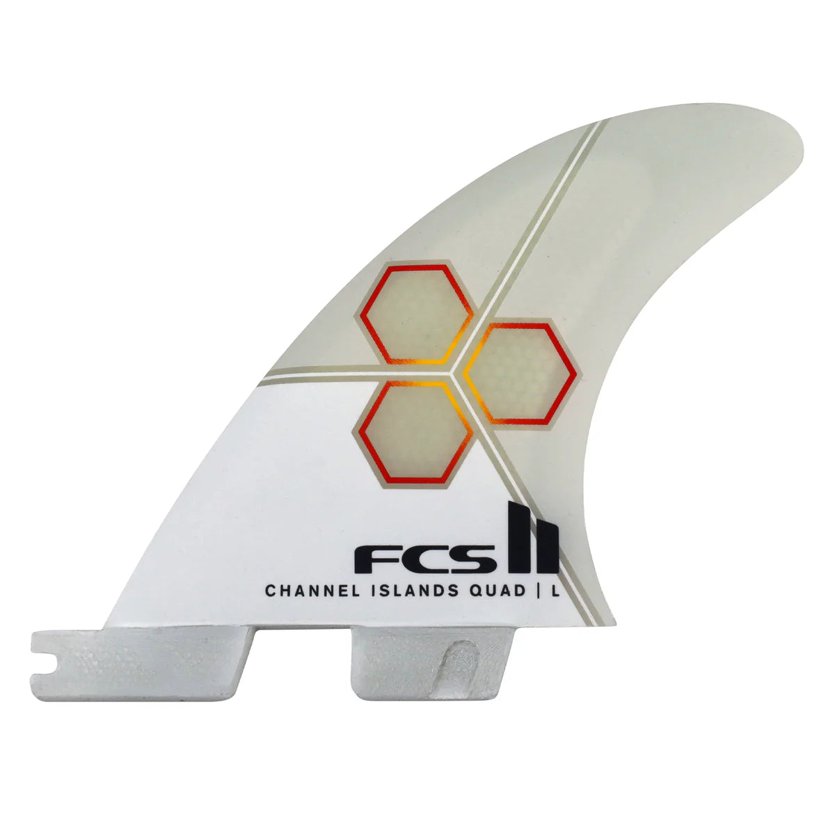 FCS II CI Upright Quad Rear Fin Set - White/Flame