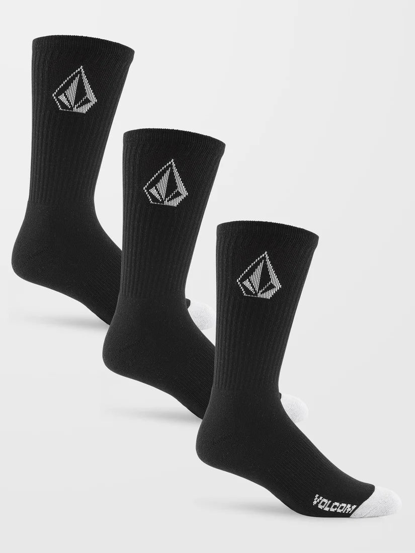 Volcom Full Stone Sock 3 Pack - Black - Star Surf + Skate
