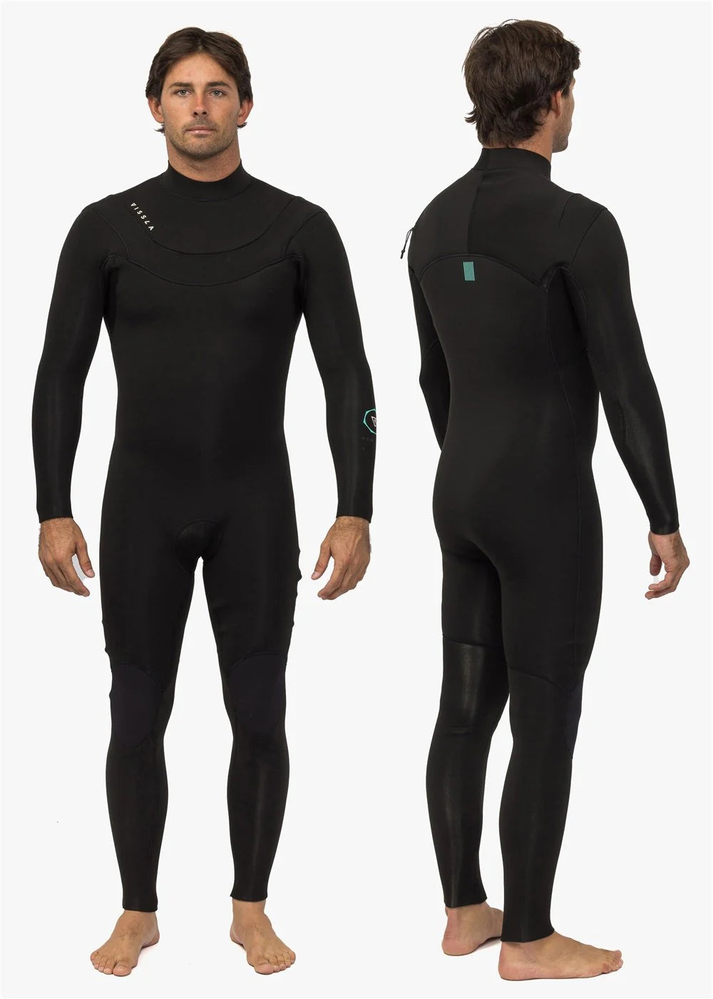 Vissla New Seas 3/2mm V-Zip LS Steamer - Black - Star Surf + Skate