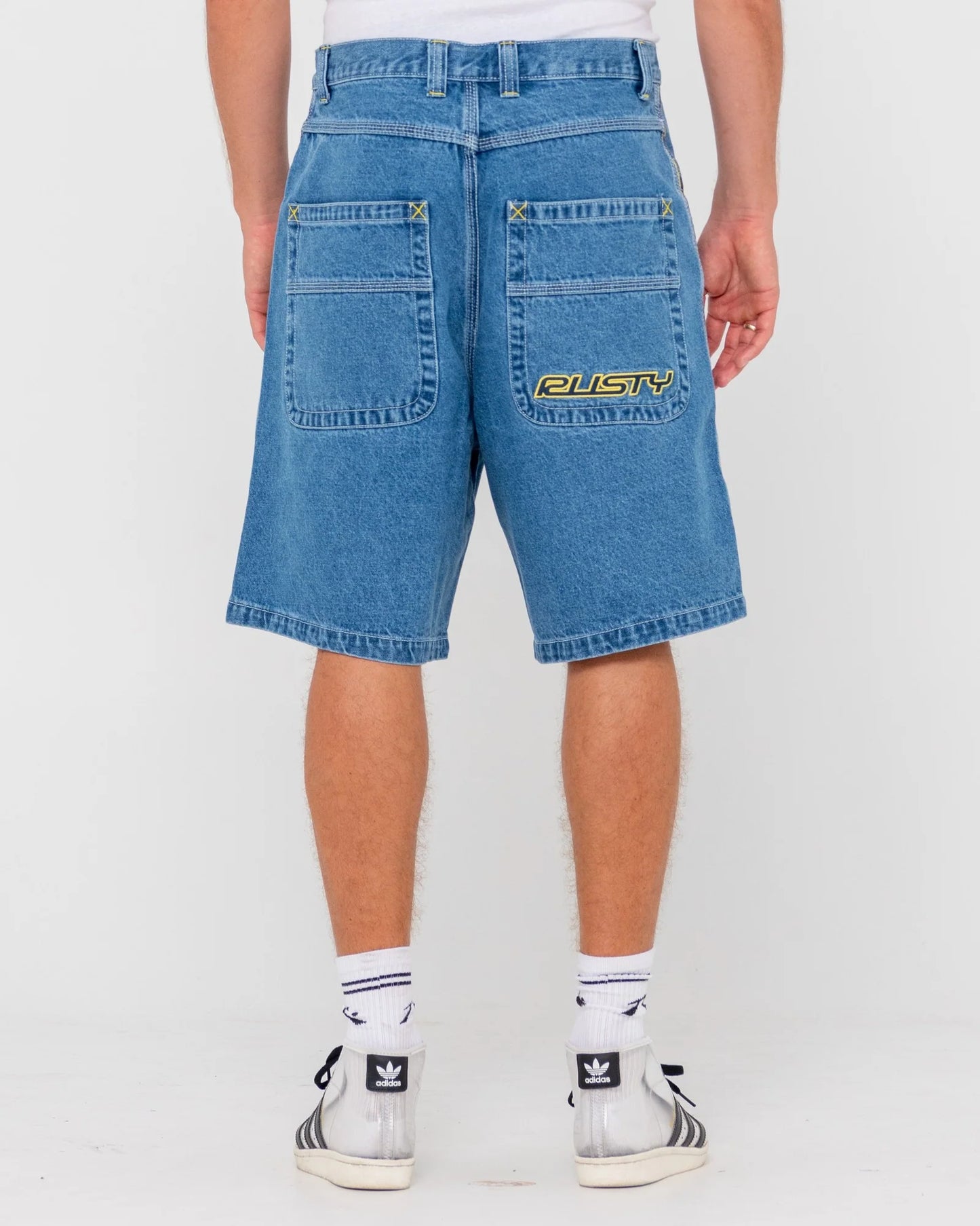 Rusty Flip Daddy 2.0 Jort - Middy Blue/Lemon - Star Surf + Skate