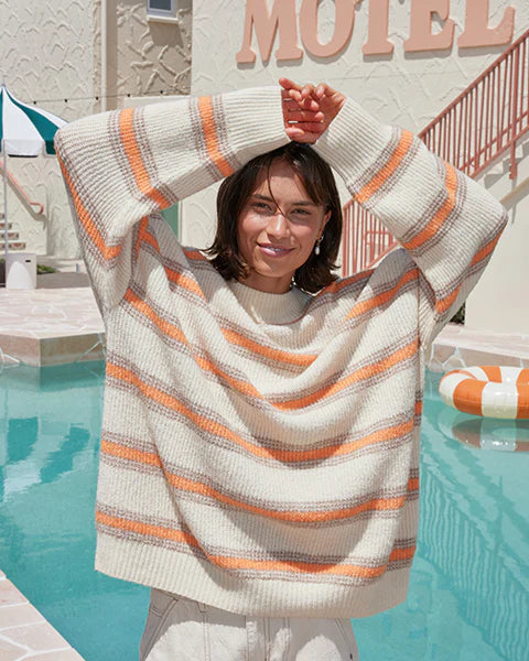 Roxy Little Dume Stripe - Parchment Lucie Stripe - Star Surf + Skate