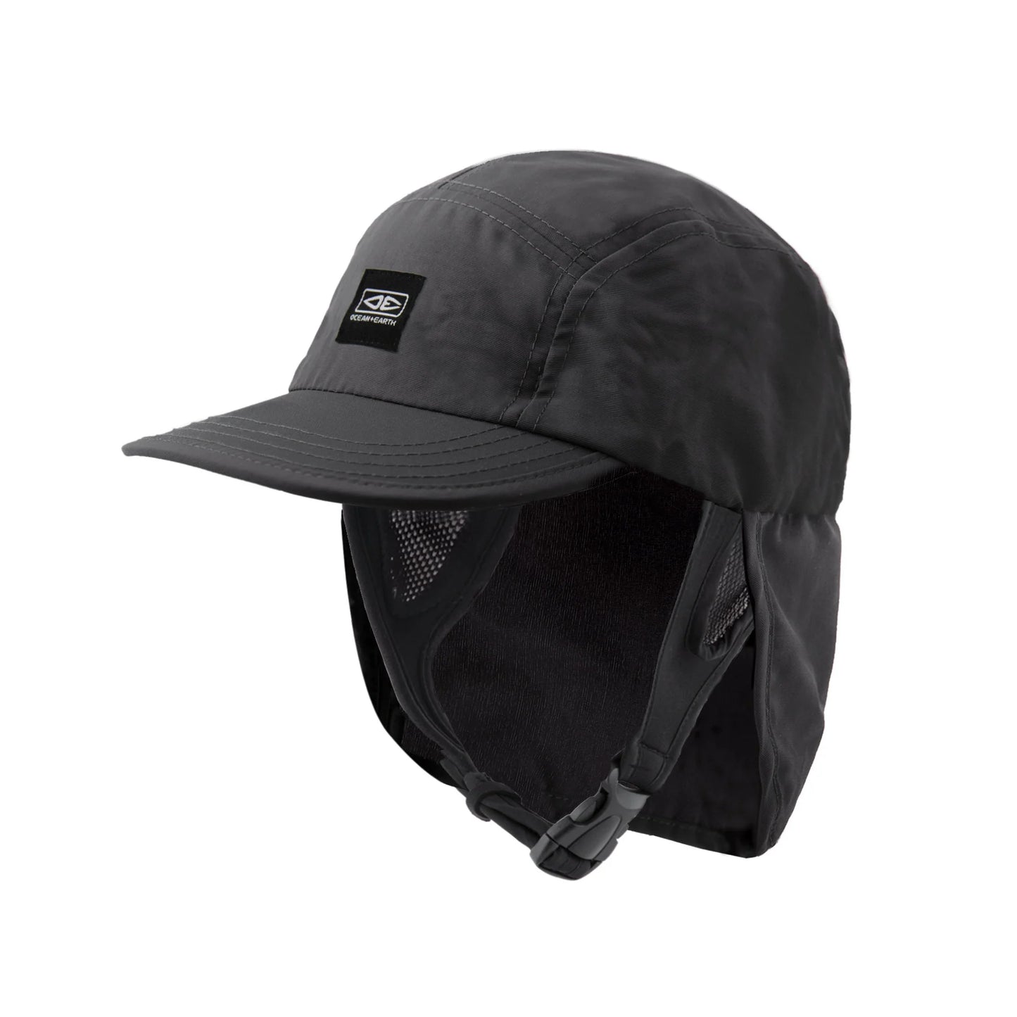 Ocean & Earth Indo 5 Panel Legionnaire Surf Cap - Black - Star Surf + Skate