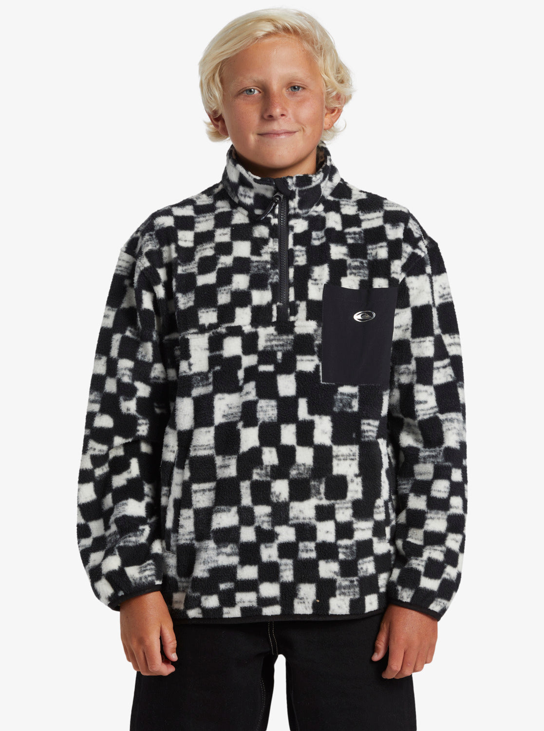 Quiksilver Saturn Distort Sherpa 1/2 Zip Boys - Black - Star Surf + Skate