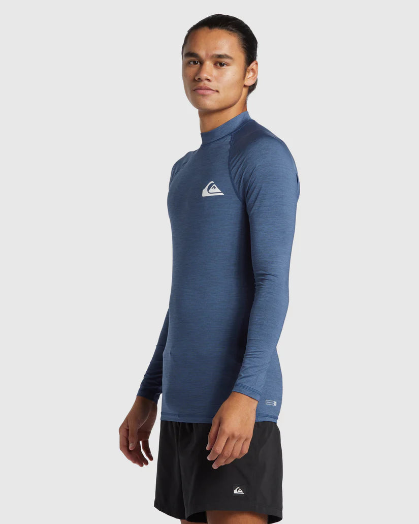 Quiksilver Everyday UPF50 LS - Vintage Indigo Heather - Star Surf + Skate
