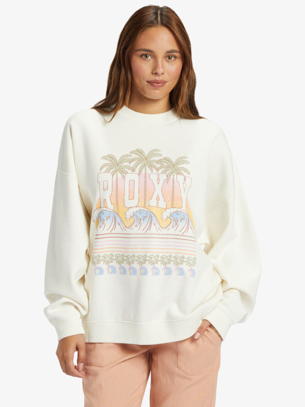 Roxy Lineup Oversized Crew - Egret - Star Surf + Skate