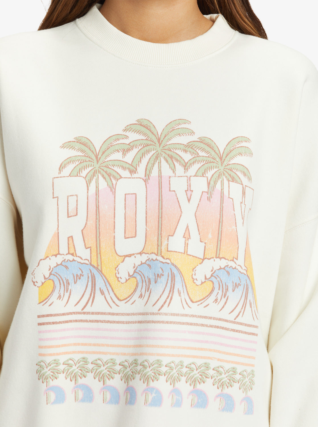 Roxy Lineup Oversized Crew - Egret - Star Surf + Skate