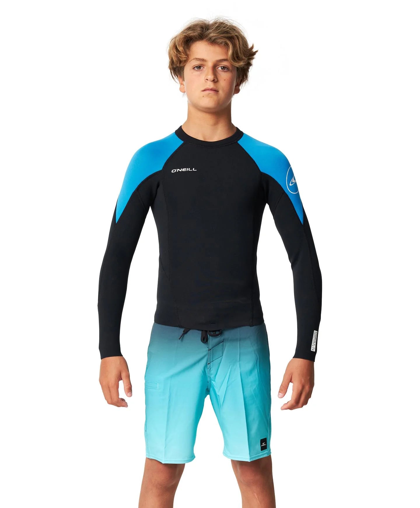 O'Neill Boys Reactor 2 LS Crew 1.5mm - Black/Ocean/Ocean - Star Surf + Skate