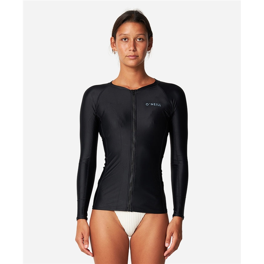 O'Neill Bahia FZ LS Rash Vest - Black - Star Surf + Skate