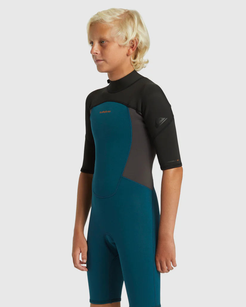 Quiksilver 2/2mm Prologue Boys SS Springsuit BZ - Midnight Turquoise - Star Surf + Skate