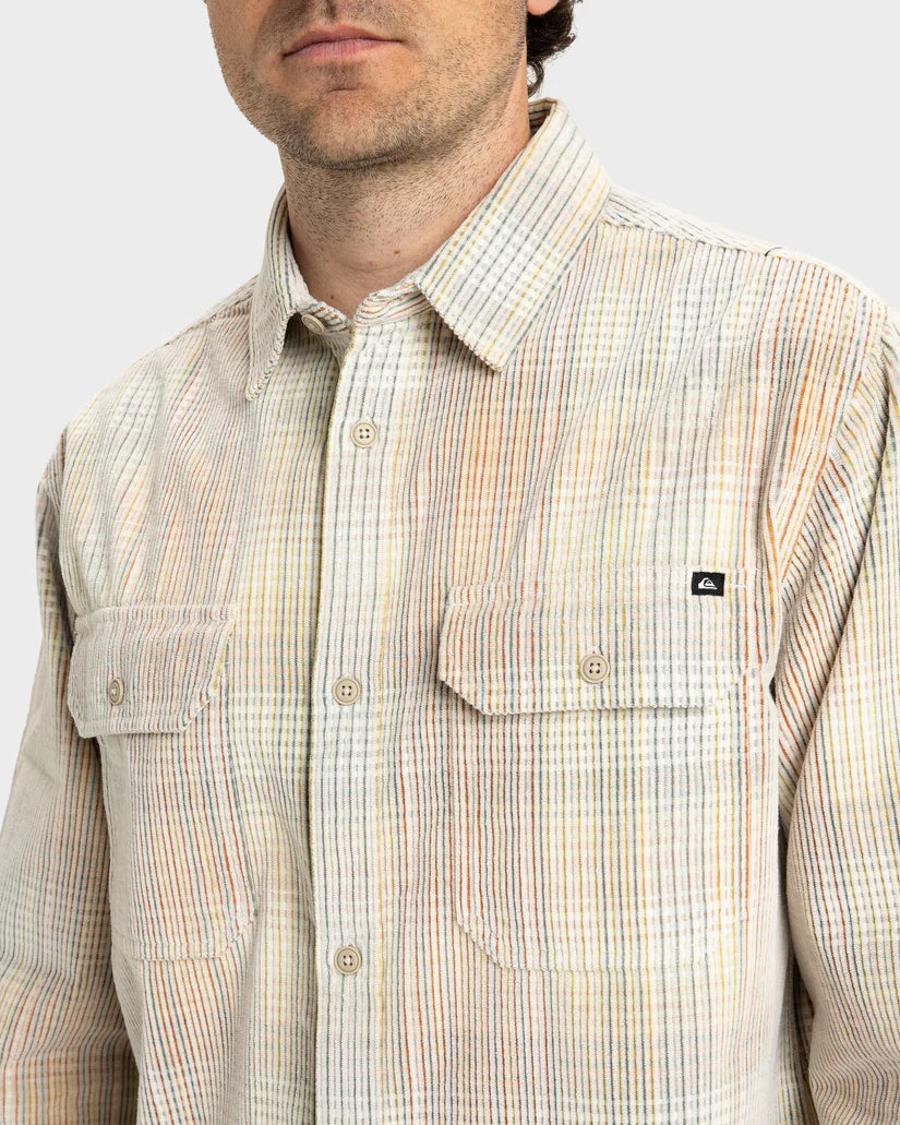 Quiksilver Venture Cord LS Shirt - Leek Green Venture Cord - Star Surf + Skate