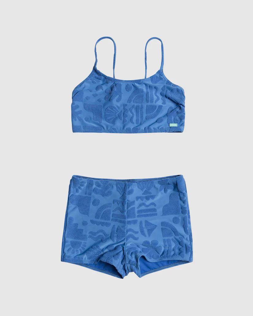 Roxy Beach Check Crop Top Set - Nebulas Blue Beach Check - Star Surf + Skate