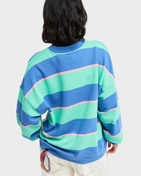 Roxy Strictly Stripes Oversized Crew - Katydid Stripy Soul - Star Surf + Skate