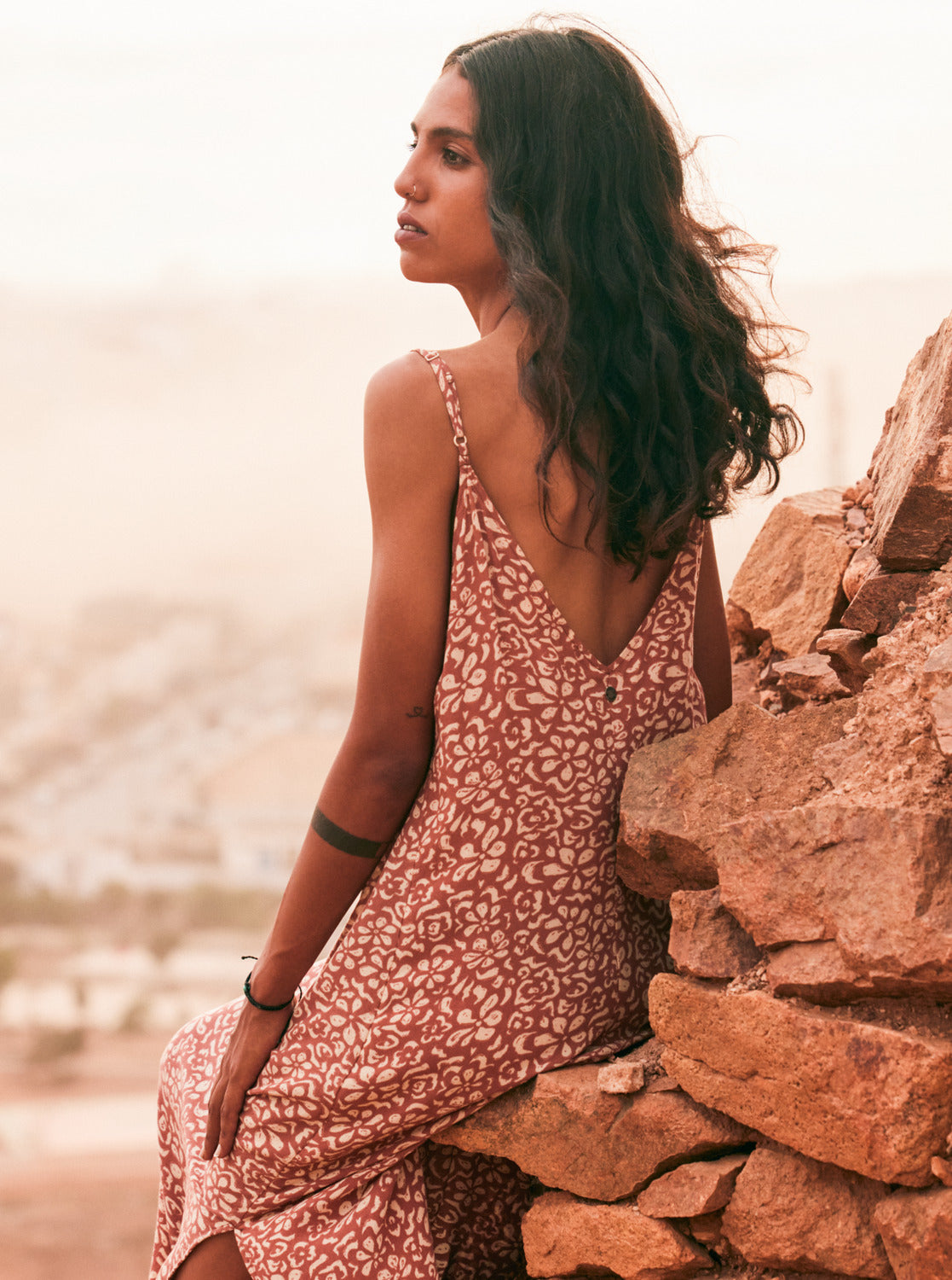 Roxy Stay Sunny Slip Dress - Russet Free Fallin Floral Fresh - Star Surf + Skate