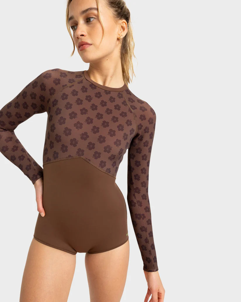 Roxy Pro Wave Onesie - Chocolate Plum Polkabiscus - Star Surf + Skate