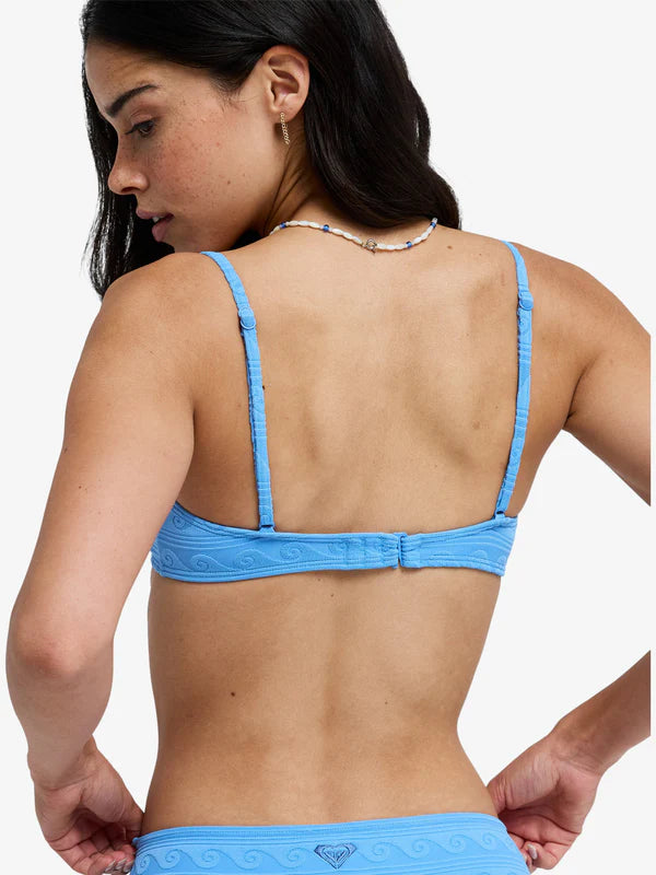 Roxy Paradise Wave Bralette - Silver Lake Blue Make A Splash - Star Surf + Skate