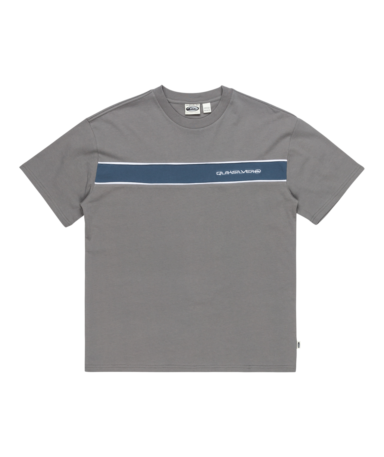 Quiksilver Tri Band SS Tee - Steel Gray - Star Surf + Skate