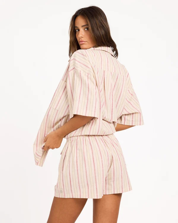 Roxy Carter Striped Short - Beet Red