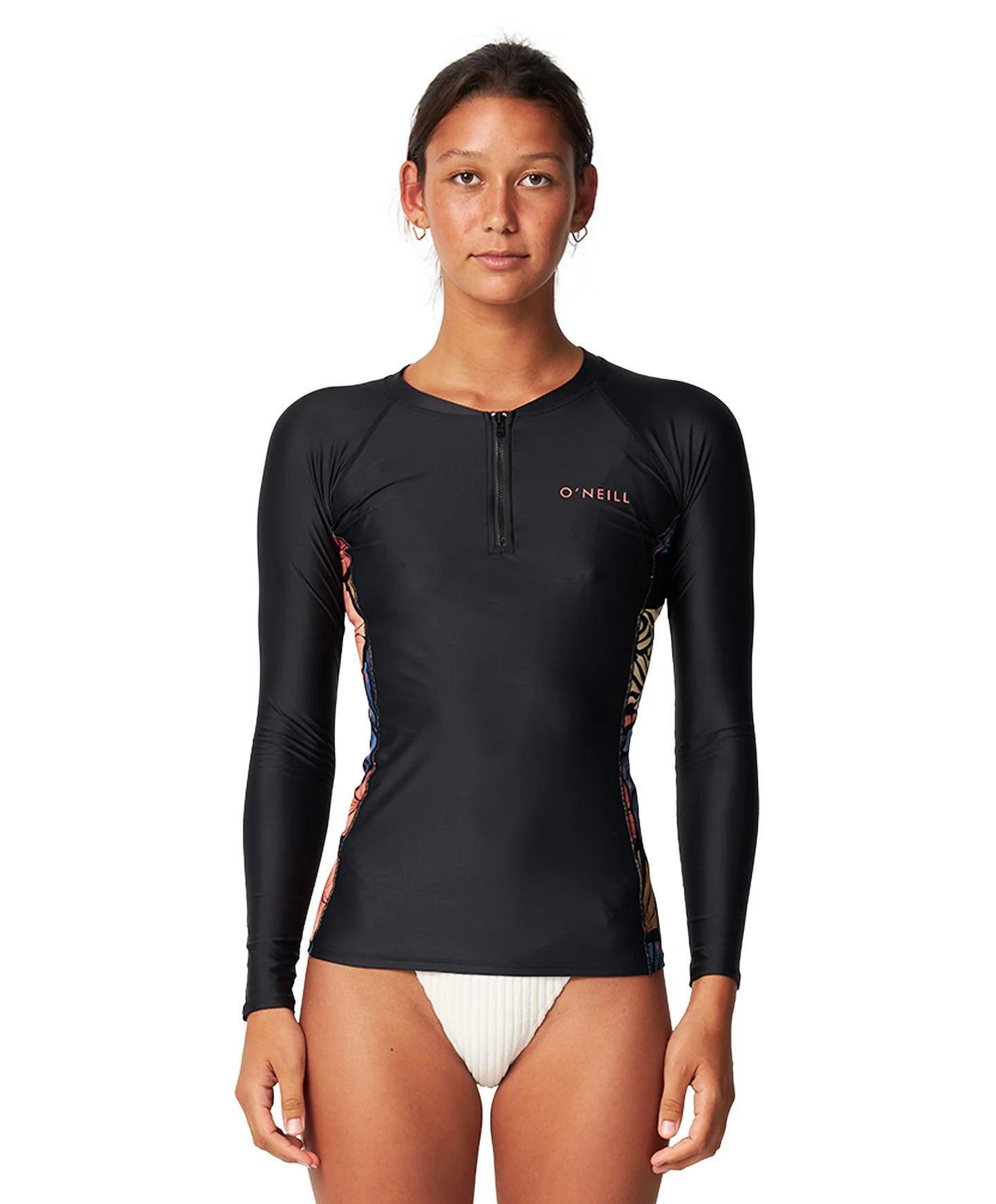 O'Neill Bahia 1/4 Zip LS Rash Vest - Vintage Aloha - Star Surf + Skate