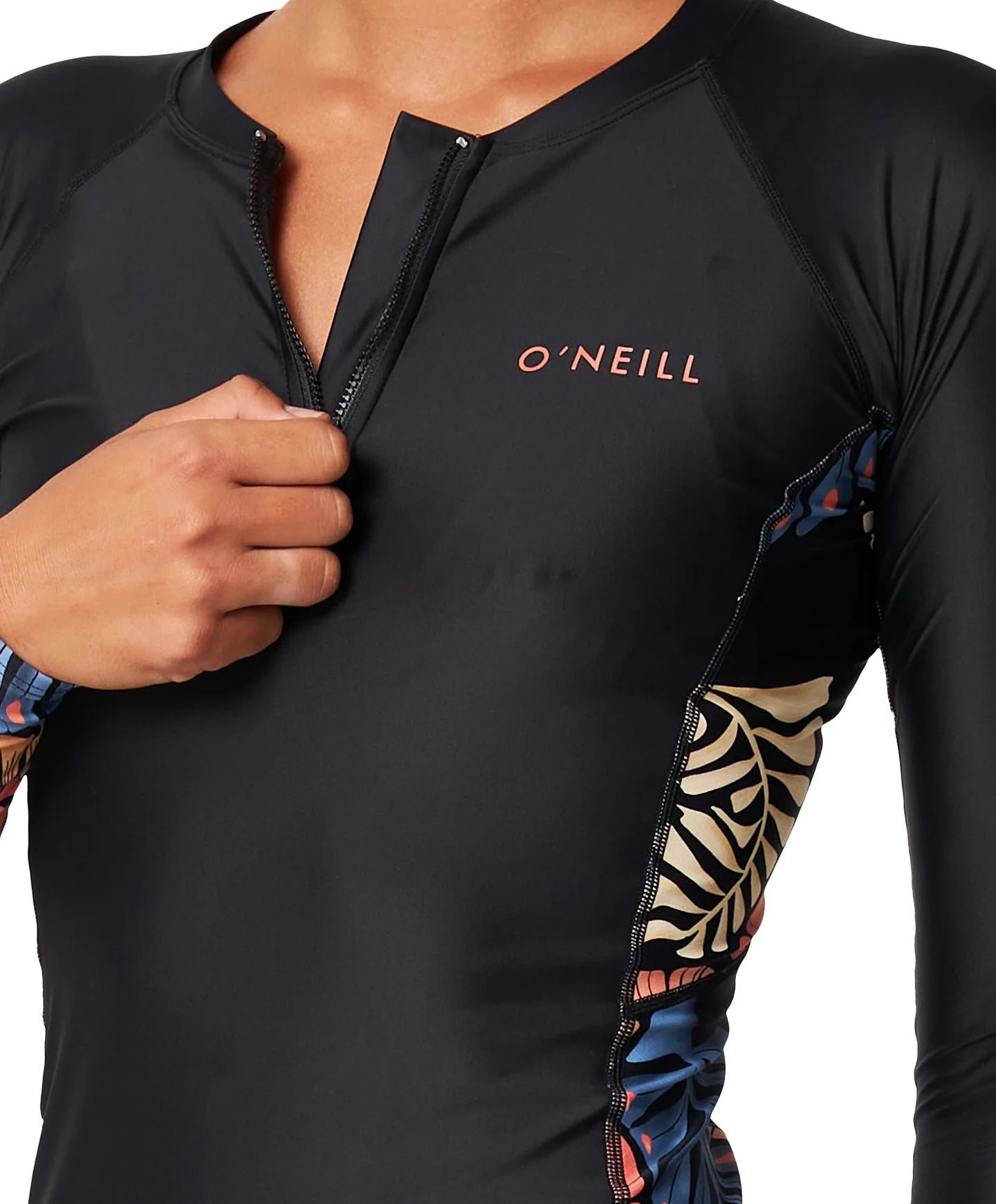 O'Neill Bahia 1/4 Zip LS Rash Vest - Vintage Aloha - Star Surf + Skate