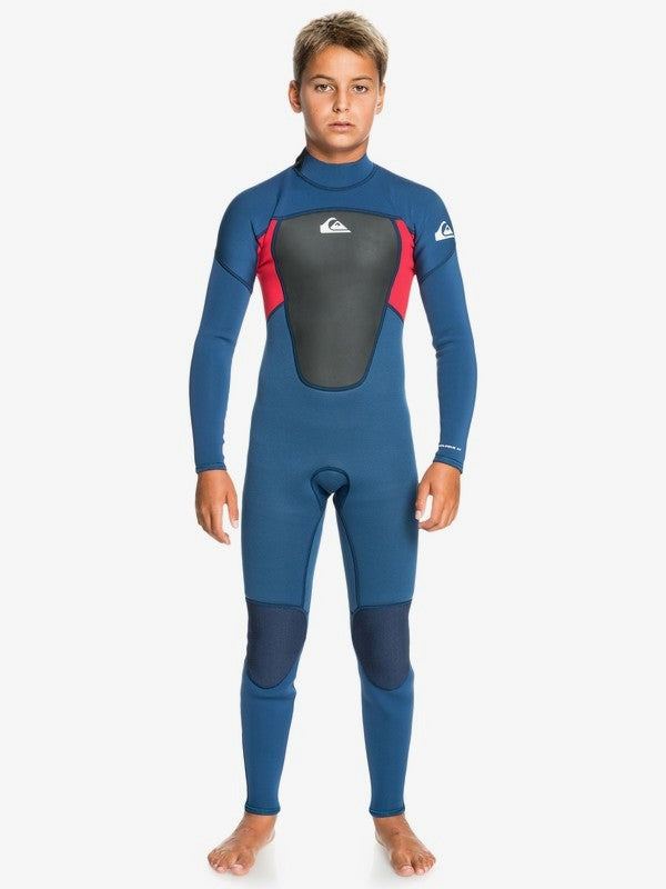 QUIKSILVER BOYS 3/2mm PROLOGUE BACK ZIP FLATLOCK LS STEAMER - Star Surf + Skate