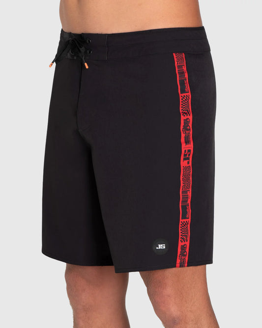 JS Madluc Boardshort - Black/Red - Star Surf + Skate