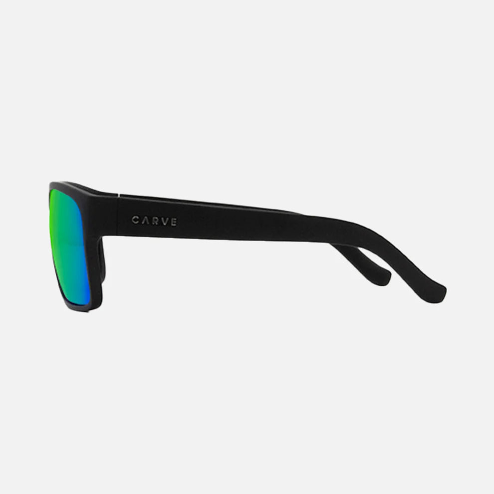 Carve Vendetta Matt Black Green Iridium Polarised - Star Surf + Skate