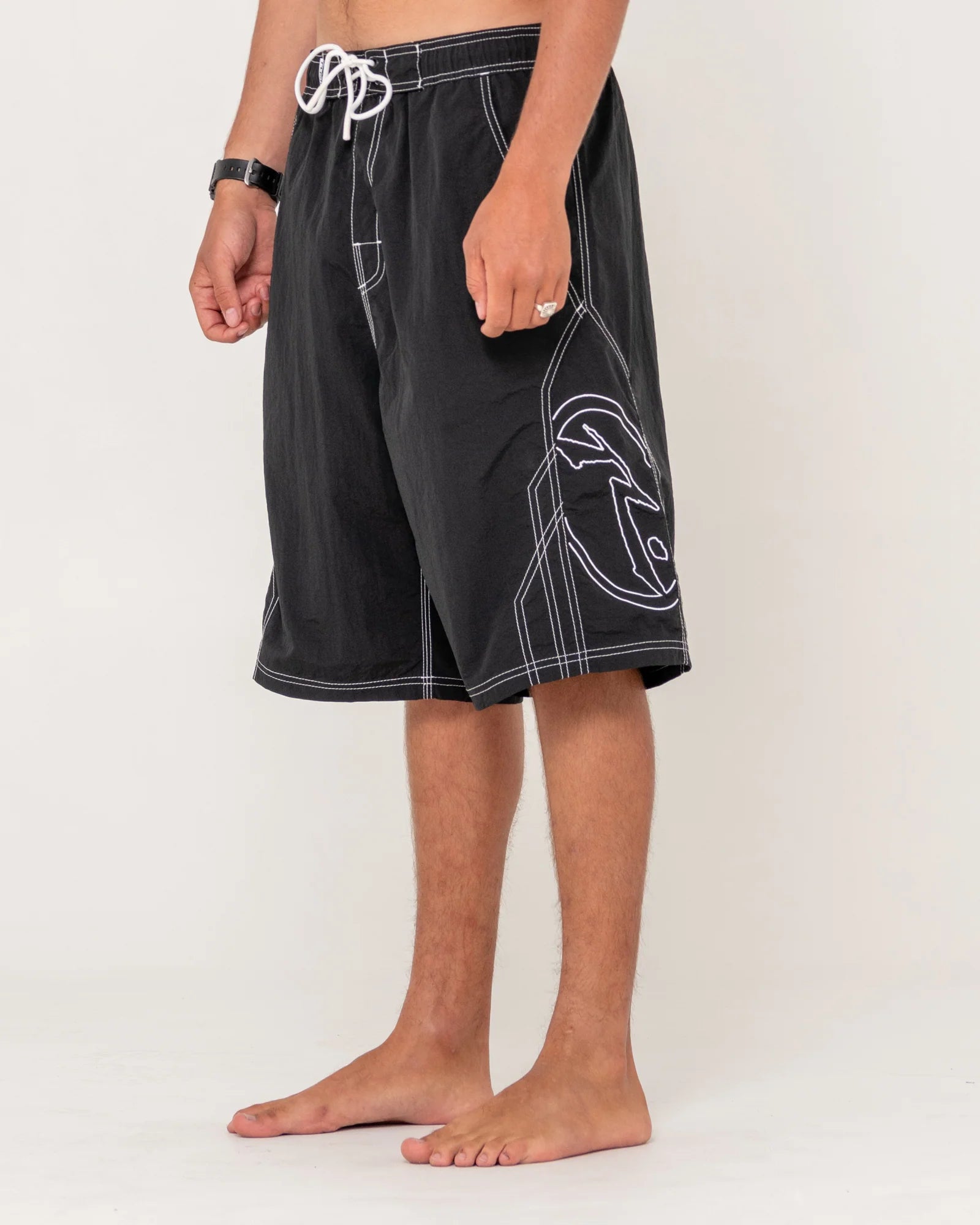 Rusty Tombstones Hybrid Waist Boardshort - Black - Star Surf + Skate