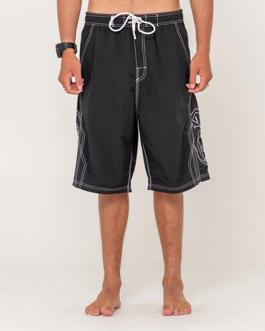 Rusty Tombstones Hybrid Waist Boardshort - Black - Star Surf + Skate