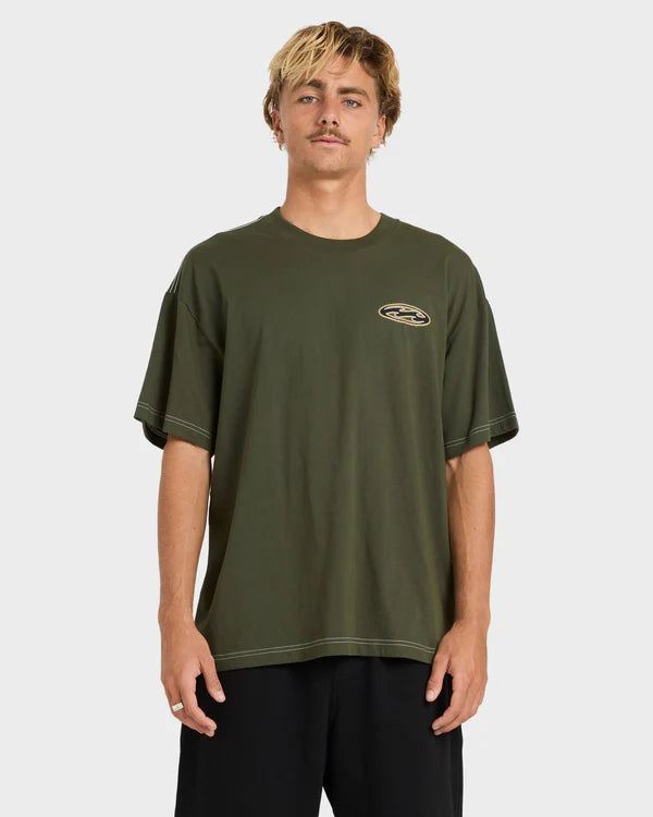 Billabong Bad Dog Pill Wave SS Tee - Rifle Green