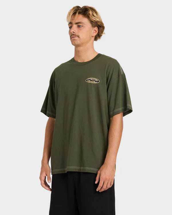 Billabong Bad Dog Pill Wave SS Tee - Rifle Green