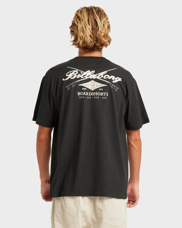 Billabong Crossboards Regular OG SS Tee - Washed Black - Star Surf + Skate