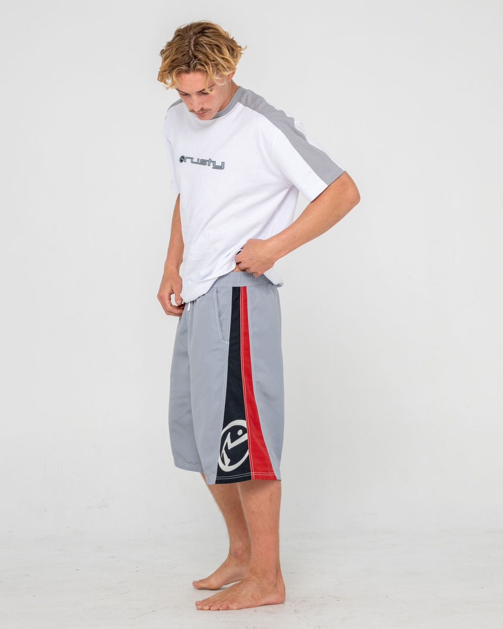 Rusty Carnage Hybrid Waist Boardshort - Stone Grey - Star Surf + Skate