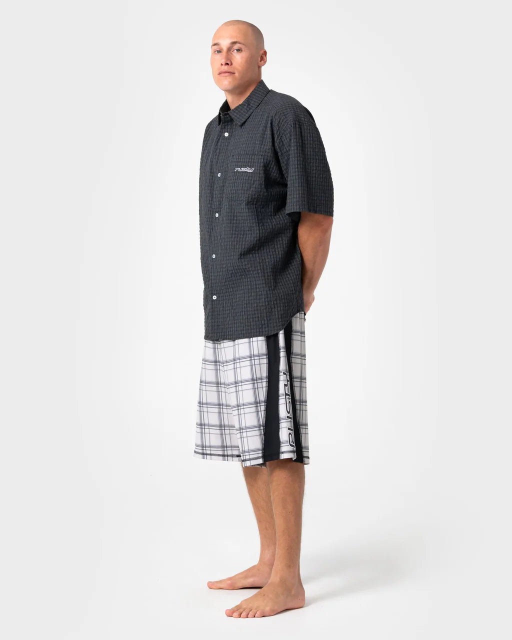 Rusty Cyberpunk Fixed Waist Boardshort - Stone Grey - Star Surf + Skate